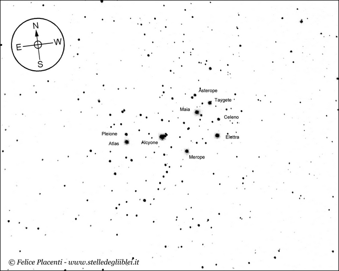 Cartina delle Pleiadi