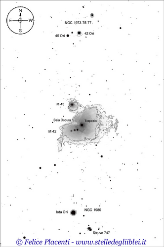 Cartina della Spada di Orione